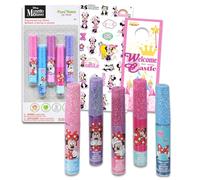 Minnie Mouse Lip Gloss Set for Girls - 5 Pack of Minnie Glosses in Assorted Flavors Plus Stickers, More | Minnie Mouse Makeup Accessories for Kids