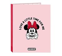 Minnie Mouse Me Time - Binder with 4 Rings, Ideal for Children of Different Ages, Comfortable and Versatile, Quality and Strength, 26.5 x 33 cm, Light Pink, Light Pink, Estándar, Casual