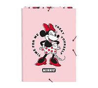 Minnie Mouse Me Time - Folio Folder with 3 Flaps, Ideal for Children of Different Ages, Comfortable and Versatile, Quality and Strength, 26 x 36.5 cm, Light Pink