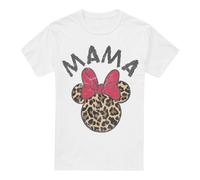 Minnie Mouse Mother'S Day Leopard Print Mama T-Shirt White | Size: Large Minnie Mouse White L