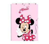 Minnie Mouse Naive - Folio Folder with 3 Flaps, Ideal for Children of Different Ages, Comfortable and Versatile, Quality and Resistance, 26 x 36.5 cm, Light Pink, M, Casual