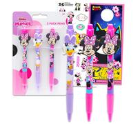 Minnie Mouse Pen Set - 3 Pc Minnie and Daisy Ballpoint Pens Gift Bundle for Kids Plus Stickers More | Minnie Mouse School Supplies Office Supplies