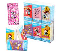Minnie Mouse Pocket Size Facial Tissues Set - Bundle with 12 Packs of Minnie Mouse and Daisy Duck Tissues, 10 Sheets Each (120 Tissues) Plus Stickers | Disney Disposal Tissues for Travel