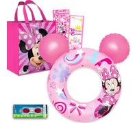 Minnie Mouse Pool Toys Set for Kids - Disney Gift Bundle with Inflatable Swim Ring, Goggles, Tote Bag, Stickers, and More | Minnie Beach Toys for Kids, Girls