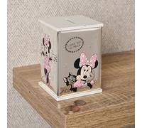 Minnie Mouse Real 999 Silver Plate Money Bank - White Wood Disney Silver One Size