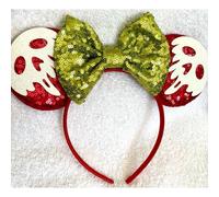 Minnie Mouse Red Green sequence glitter spooky ears headband Halloween