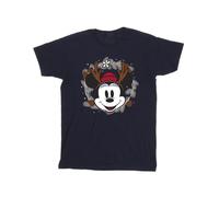 Minnie Mouse Reindeer Wreath Cotton T-Shirt Disney Navy 12-13 Years