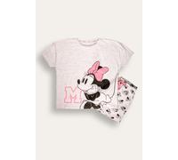 Disney Minnie Mouse Women's Short Pyjama Set - BCI Cotton Blend Nightwear with Short-Sleeve Top and Drawstring Shorts | Comfortable Sleepwear (UK, Alpha, XL, Regular, Regular, Standard, Grey)