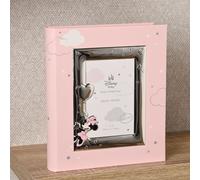 Minnie Mouse Silver Plated Album With Frame 8x10" - Faux Leather Disney Light Pink One Size