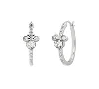 MINNIE MOUSE SILVER PLATED STONE SET HOOP EARRINGS