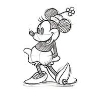 Minnie Mouse Sketched Single Canvas Print, Multi-Colour, 40 x 50 cm