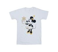 Minnie Mouse Snowflake Cotton T-Shirt Disney White 9 Years