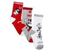 Minnie Mouse Socks (Pack of 3) Red EU 27-30