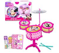 Minnie Mouse Toy Drum Set for Girls - Bundle with Disney Drum Music Set, Stickers, More | Minnie Mouse Musical Toys for Girls, Kids, Toddlers