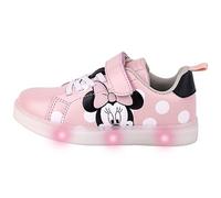 Minnie Mouse Trainers - Multicolour - UK Size 13.5 JNR - Velcro and Laces - Children's Trainers with TPR Sole and Lights - Minnie Printed Design - Original Product Designed in Spain