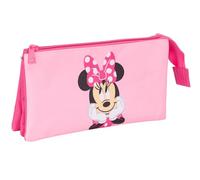 MINNIE MOUSE - Triple Pencil Case, Children's Pencil Case, Ideal for School Age Children, Comfortable and Versatile, Quality and Resistance, 22 x 3 x 12 cm