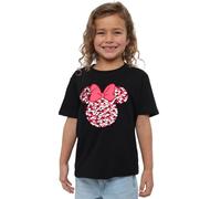 Minnie Mouse Valentine's Day Heart Ears Silhouette Girls T Shirt, Black, 12-13 Years