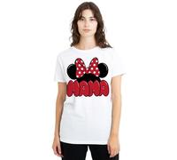 Minnie Mouse Women's Mother's Day Ears for Mama Ladies T Shirt, White, M