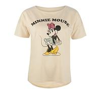 Minnie Mouse Women's T-Shirt White Top Short Sleeve Cradle to Cradle, beige, XL