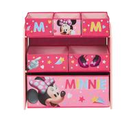 Minnie Mouse Wooden Toy Organiser with 6 Storage Bins - Hot Pink