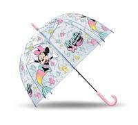 SRV Hub Kids Minnie Mouse PVC Umbrella, 74cm Durable Transparent Dome Umbrella for Girls | Windproof | Perfect for Rainy Adventures, Reliable and Waterproof 3-7 Years