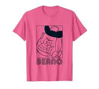 Minnie The Minx Grins T-Shirt (Mono) | Official Beano T-Shirt, Men, Pink Heather, Small
