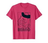 Minnie The Minx Grins T-Shirt (Mono) | Official Beano T-Shirt, Men, Red Heather, Medium