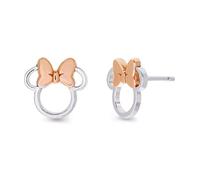 Minnie Two Tone Plated Silhouette Stud Earrings