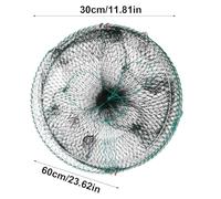 Minnow Trap, Foldable Bait Cage, Portable Fish Lure Net, Durable Mesh Design, Fishing Gear for Crabbing, Shrimping, Lobstering, Turtles, Kayak, Pier, River, or Saltwater Use,11.81x11.81x23.62 inches