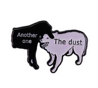 MinnowXY Funny Dog Bite Lapel Pin The Dust Another One Enamel Lapel Pin Humorous Music Party Accessories for Music Enthusiasts Alloy, Black