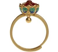 MinnowXY Open Buddhist Ring Adjustable OM Mantra Ring Buddhism Rings Tibetan Prayer Wheel Ring for Women Men Gold
