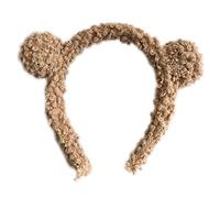 MinnowXY Women Cute Cartoon Bear Ears Headband Fuzzy Plush Candy Color Makeup Hair Hoop Coffee