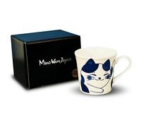 MINO WARE JAPAN Japanese Ceramic Mug with Gift Box-Nekochigura Teacup Series-10 fl oz Japanese Yunomi Pottery Green Tea Coffee Mug Soup Cup, Hot or Cold drinks, Dishwasher and Microwave safe (Mike)