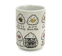 MINO WARE JAPAN -Japanese Unomi-Pottery 9 fl oz, Tea Cup, Mug, Sushi Made in Japan (C3-34 Rice ball)