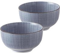 Mino Ware Japanese Ceramic Sendan Tokusa 5.04 Inches Diameter Large Rice Bowl Donburi Soup Noodle or Serving Bowl Set of 2 TR50024
