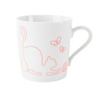 Mino ware Japanese Ceramics Mug Cup Light Weight Wire Art Cat made in Japan (Japan Import) (Red) AKM006
