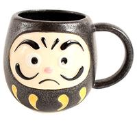Mino ware Japanese Pottery Mug Cup Daruma Shape made in Japan (Japan Import) CPM112 (Matte Black)