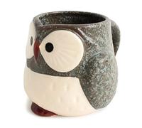 Mino ware Japanese Pottery Mug Cup Owl Shape made in Japan (Japan Import) CPM101 (Stone Charcoal)