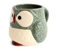 Mino ware Japanese Pottery Mug Cup Owl Shape made in Japan (Japan Import) CPM106 (Sage Green)