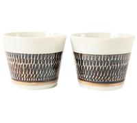 Mino ware Japanese Pottery Pair Sobachoko Tea Cup made in Japan (Japan Import) Rusty Brown Tobikanna STY002