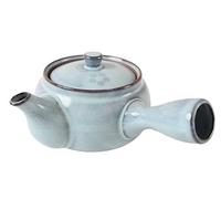 Mino ware Japanese Pottery Teapot Kyusu Flower Pattern in Light Blue with Infuser made in Japan (Japan Import) SYK001 (Light Blue)