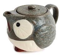Mino ware Japanese Pottery Teapot Kyusu Owl Shape made in Japan (Japan Import) CPK101 (Stone Charcoal)
