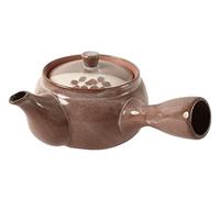 Mino ware Japanese Pottery Teapot Kyusu Plum Flowers in Russet Brown with Infuser made in Japan (Japan Import) SYK004 (Russet Brown)