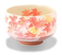 Mino Ware Mini Matcha Tea Bowl, 3.7 inch, Momiji-Maple Red, Japanese Pottery, Ceramic, Small Tea Bowl, Sake, Gift, Chawan, 5.4 floz