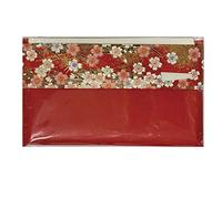 Mino Washi Japanese Toraditional Kaishi Paper 30 Sheets of Plain Kaishi Paper in Japanese Colorful Yuzen Paper poach with Sweet Pick [red]