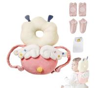 MINOCHI Baby Backpack Head Protection Pillow, Adjustable Baby Head Protection Backpack with Baby Knee Pads for Crawling, Soft, Breathable and Wearing Safety Baby Head Protector - Pink