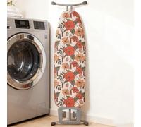 MinoCino Ironing Board Cover 115x35cm, Iron Board Cover with 6mm Thick Felt Padding, Tightening Drawstring, Hook and Loop Fasteners, Floral Printed