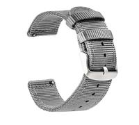 MINOIC Nato Strap - Universal Compatibility, 18mm, Stainless Steel, Nylon, Grey, Striped, Modern, Unisex, Sports, Watch Band