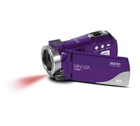 Minolta MN220NV 1080p Full HD 24MP Night Vision Camcorder with WiFi w/32GB Memory Card (Purple)
