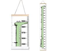 MinoMia Kids Growth Chart, Wood Frame Fabric Canvas Height Measurement Ruler from Baby to Adult for Child's Room Decoration 7.9 x 79in (7.9 x 79in, Cartoon Crocodile)